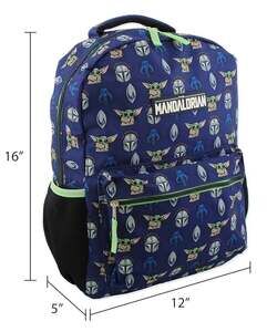 Star Wars The Mandalorian Grogu Baby Yoda Backpack Navy Blue 16 Kids School Bag